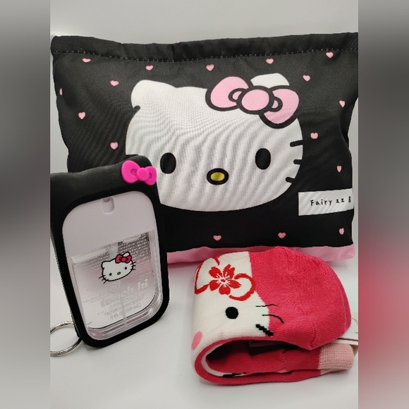 Hello Kitty Handbags - Hello Kitty Adorable XL Pouch, Hello Kitty Hand Sanitizer, & Hello Kitty Socks